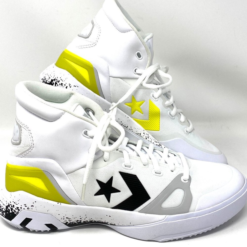Converse G4 Hi Top White Black Lemon Venom Mesh Leather Sneakers Women's 169512C